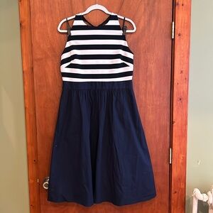 1901 striped halter fit and flare dress size 14